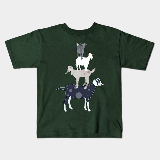 Goat Stack Kids T-Shirt by ahadden